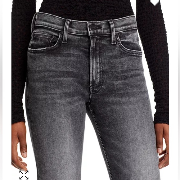 Mother The Midrise Rider Skimp I hate Snakes gray Black 26 jeans - Picture 5 of 14